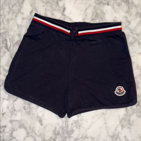 Moncler Kids Navy Athletic Shorts with Red and White Accents 3A - Picture 1 of 6